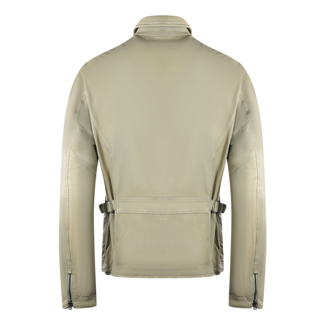 Parajumpers Truman Leather London Fog Beige Leather Jacket