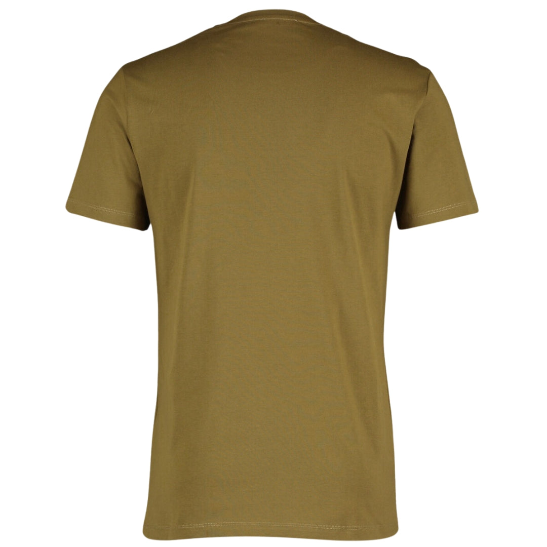 Balmain Brand Embossed Logo Khaki Green T-Shirt