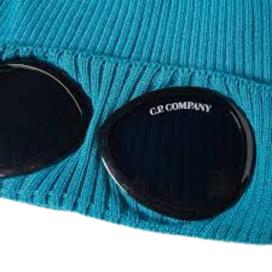 C.P. Company Blue Goggle Beanie