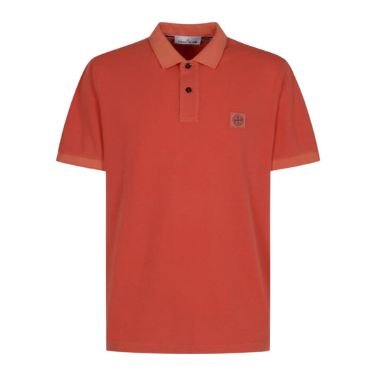 Stone Island Red Cotton Polo Shirt