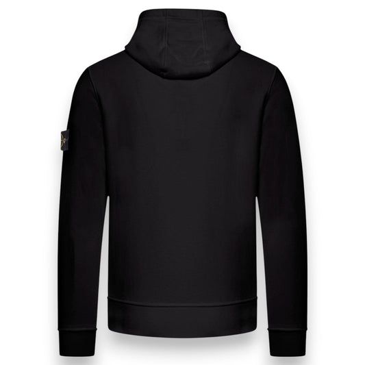 Stone Island, Black Hoodie. Organic Cotton - True Labels