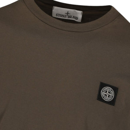 Stone Island, Slim - Fit Military Green T-Shirt with Compass Patch - True Labels