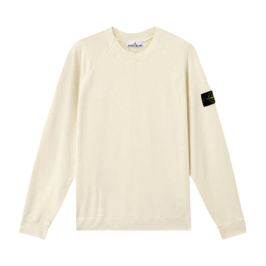 Stone Island Organic Cotton Fleece Ivory Sweatshirt