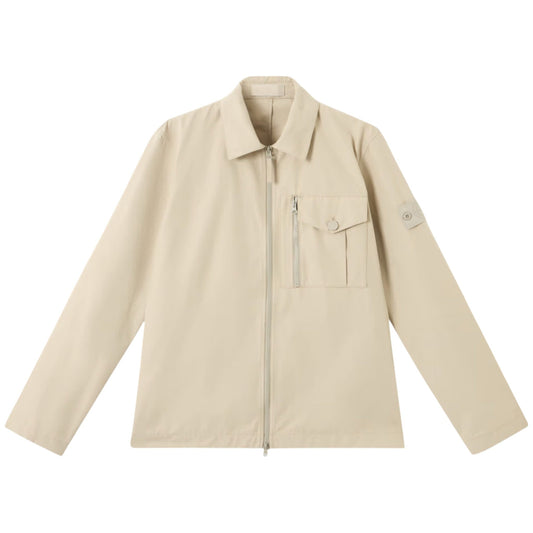 Stone Island Weatherproof Cotton Canvas Ghost Beige Overshirt