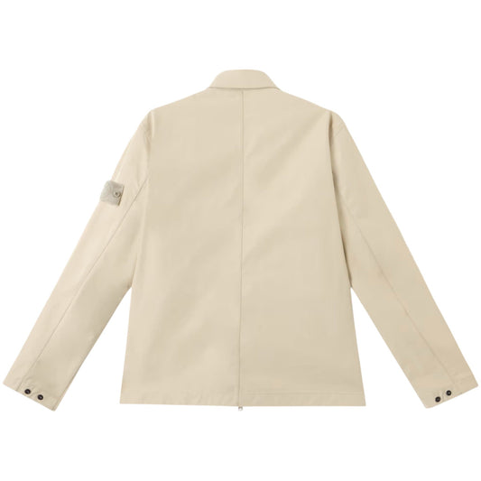 Stone Island Weatherproof Cotton Canvas Ghost Beige Overshirt