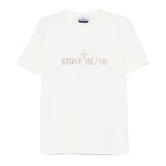 Stone Island Organic Cotton Ivory T-shirt