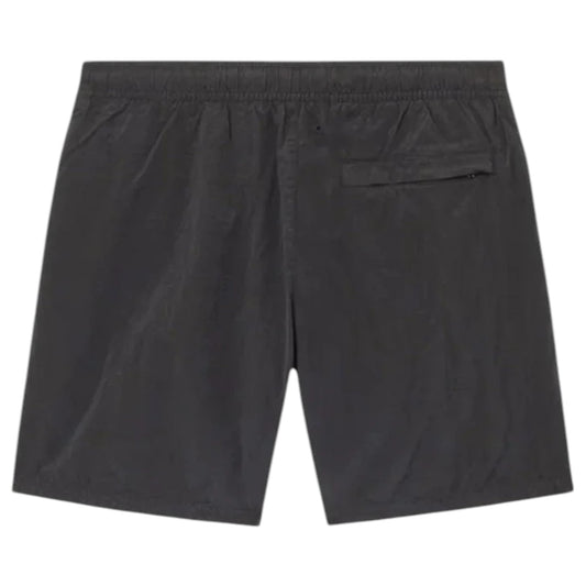 Stone Island, Brushed Nylon Black, Compass Patch Swim Shorts