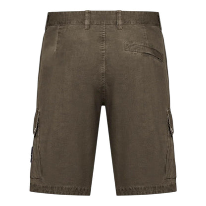 Stone Island, Slim Fit Cargo Shorts with Zip Pockets in Military Green